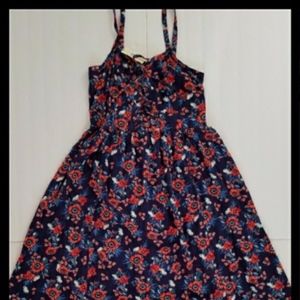 Torrid Orange Red and Blue Floral Hi Lo Dress
